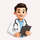 doctor presenting a heart cake