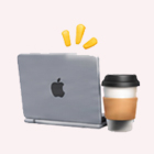 A man multitasking with headphones looks workholic cake